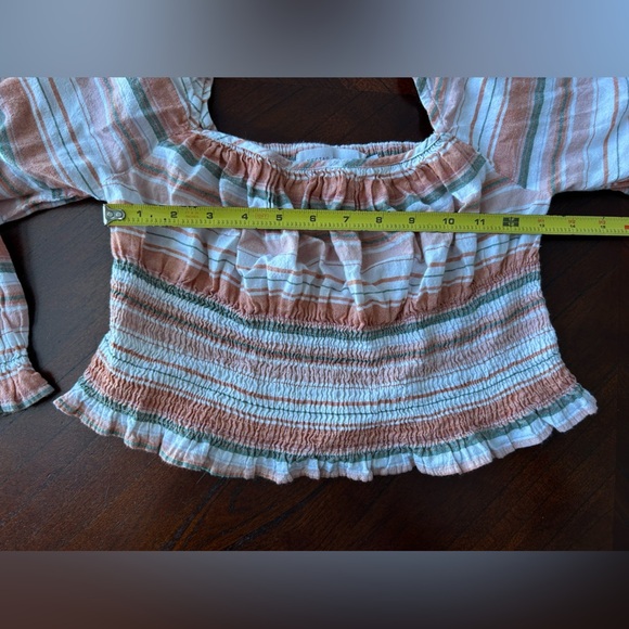NECTAR CLOTHING Striped Off-Shoulder Top - Multicolor SIZE M 100% cotton - Picture 6 of 8